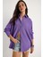Kadın Düşük Omuz Oversize Basic Bürümcük Gömlek 3