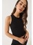 Kadın Fitilli Halter Yaka Kaşkorse Basic Crop Top Atlet 3