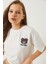 Kadın Teddy Nakışlı Penye Crop T-Shirt 3