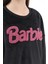 Orijinal Lisanslı Barbie Kabartmalı Oversize Kadife Çocuk Sweatshirt - BARBIE-57353 4
