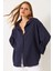 Kadın Düşük Omuz Oversize Basic Bürümcük Gömlek 2