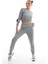 Gri Crop Sweatshirt Kadın Eşofman Takım 2