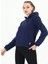 Kapüşonlu Kanguru Cepli Basic Lacivert Kadın Sweatshirt 2