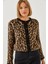 Kadın Leopar Desenli Şardonlu Hırka 1