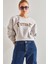 Kadın Baskılı Üç Iplik Şardonlu Sweatshirt 2