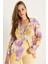 Kadın Çiçek Desenli Dijital Baskılı Oversize Viskon Gömlek 2