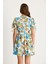 Kadın Çiçek Desenli Fiyonk Detaylı Mini Elbise 6
