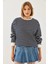 Kadın Üç Iplik Şardonlu Çizgili Sweatshirt 2