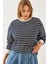 Kadın Üç Iplik Şardonlu Çizgili Sweatshirt 3