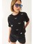 Kadın Göz Baskılı Kısa Kollu Pamuklu Oversize T-Shirt 1
