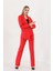 Kırmızı Blazer Asimetrik Ceket Pantolon Takım 1