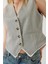 Kadın V Yaka Viskon Biyeli Astarlı Yelek 3