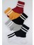 Çizgili Renkli Kadın Tenis Çorabı Dikişsiz 6'lı 4