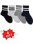 Çizgili Renkli Unisex Tenis Çorabı Dikişsiz 4'lü (Siyah, Beyaz, Gri Melanj, Lacivert 2