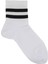 Çizgili Renkli Unisex Tenis Çorabı Dikişsiz 4'lü (Siyah, Beyaz, Gri Melanj, Lacivert 3