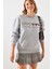 Kadın Üç Iplik Şardonlu Renkli Kalp Baskılı Sweatshirt Mbhs 2