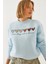 Kadın Üç Iplik Şardonlu Renkli Kalp Baskılı Sweatshirt Mbhs 1