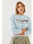 Kadın Üç Iplik Şardonlu Renkli Kalp Baskılı Sweatshirt Mbhs 2