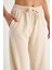 Kadın Beli Lastikli Paça Detaylı Palazzo Kalıp Pamuk Gabardin Yazlık Pantolon 5