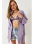 Kadın Keten Dokulu Kısa Basic Kimono 2