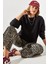 Kadın Bisiklet Yaka Şardonlu Basic Sweatshirt 1