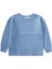 Oversize Waffle Mevsimlik T-Shirt 2-14 Yaş Indigo Mavi 1