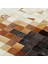 Kahverengi Doğal Dana Derisi Patchwork Halı – El Yapımı Hakiki Deri Lüks Mutfak Halısı 4