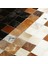 Bej Kahverengi Siyah Patchwork Dana Derisi Halı – El Yapımı Hakiki Deri Lüks Salon Halısı 4