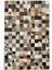 Kahverengi Dana Derisi Patchwork Halı, El Dokuma Hakiki Deri Halı, Modern Tasarımlı Dekor Halısı 5