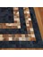 Kahverengi Siyah Patchwork Halı – El Yapımı Doğal Dana Derisi Oturma Odası Halısı 5