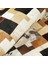 Doğal Kahve Desenli Dana Derisi Patchwork Halı – El Dokuma Gerçek Deri Şık Koridor Halısı 2