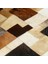 Doğal Kahve Desenli Dana Derisi Patchwork Halı – El Dokuma Gerçek Deri Şık Koridor Halısı 5