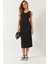 Kadın V Yaka Kalın Askılı Midi Boy Basic Elbise 3