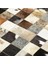 Kahverengi Dana Derisi Patchwork Halı, El Dokuma Hakiki Deri Halı, Modern Tasarımlı Dekor Halısı 4