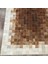 Doğal Dana Derisi Patchwork Halı – El Yapımı Kahverengi Modern Ortam Halısı 4