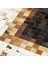El Dokuma Gerçek Dana Derisi Halı – Kahverengi Patchwork Hakiki Deri Salon Halısı 3