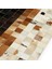 El Dokuma Gerçek Dana Derisi Halı – Kahverengi Patchwork Hakiki Deri Salon Halısı 4