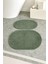 Shaggy Oval Büyük Boy Kaymaz Taban Yıkanabilir 60X100 60X50 2'li Set Banyo Paspası 1