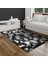 Siyah ve Gümüş Dana Derisi Patchwork Halı, Hakiki Dana Derisi Halı, Kaymaz Halı 2