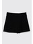 Kız Çocuk Cep Detaylı Beli Yarım Lastikli Siyah Şort Etek 1