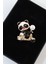 Yavru Panda Broş. Yaka Iğnesi Panda Broş. Zirko Taşlı Tasarım Panda Broş. Kadın Broş. Panda Broş. 2