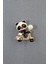 Yavru Panda Broş. Yaka Iğnesi Panda Broş. Zirko Taşlı Tasarım Panda Broş. Kadın Broş. Panda Broş. 5