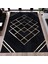 Altın Geometrik Desenli Siyah Peluş Halı, Modern Ev Halısı 5
