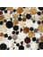 Kahve Dana Derisi Puantiye Patchwork Halı, Dekoratif Salon Halısı, Kaymaz Taban Halı 5
