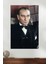 Takım Elbise Papyonlu Atatürk Cam Tablo, Ev Ofis Dekoru, Hediyelik Duvar Dekorasyonu, Kırılmaz Cam 1
