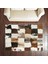 Kahverengi ve Taba Renkli Oğlak Derisi Patchwork Halı, Şık ve Modern Tasarımlı Salon Halısı 4
