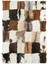 Kahverengi ve Taba Renkli Oğlak Derisi Patchwork Halı, Şık ve Modern Tasarımlı Salon Halısı 5