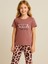 Kız Çocuk Pamuklu Kısa Kol Leopar Desenli Pijama Takım(Uyku Bandı Dahil) 3
