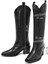 Kadın Siyah Kalın Topuklu Deri Kovboy Çizme 25WFD1525FT 2