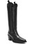 Kadın Siyah Kalın Topuklu Deri Kovboy Çizme 25WFD1525FT 8